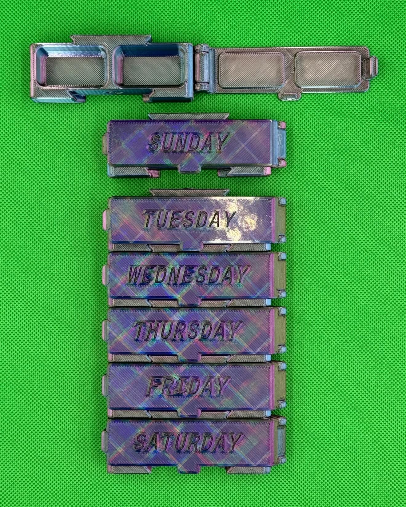 Weekly Pill Organizer | 7 Day Medication | Vitamins | Supplements | Multiple Colors | Modular | Modern Pill Box | Detachable | 3D Printed