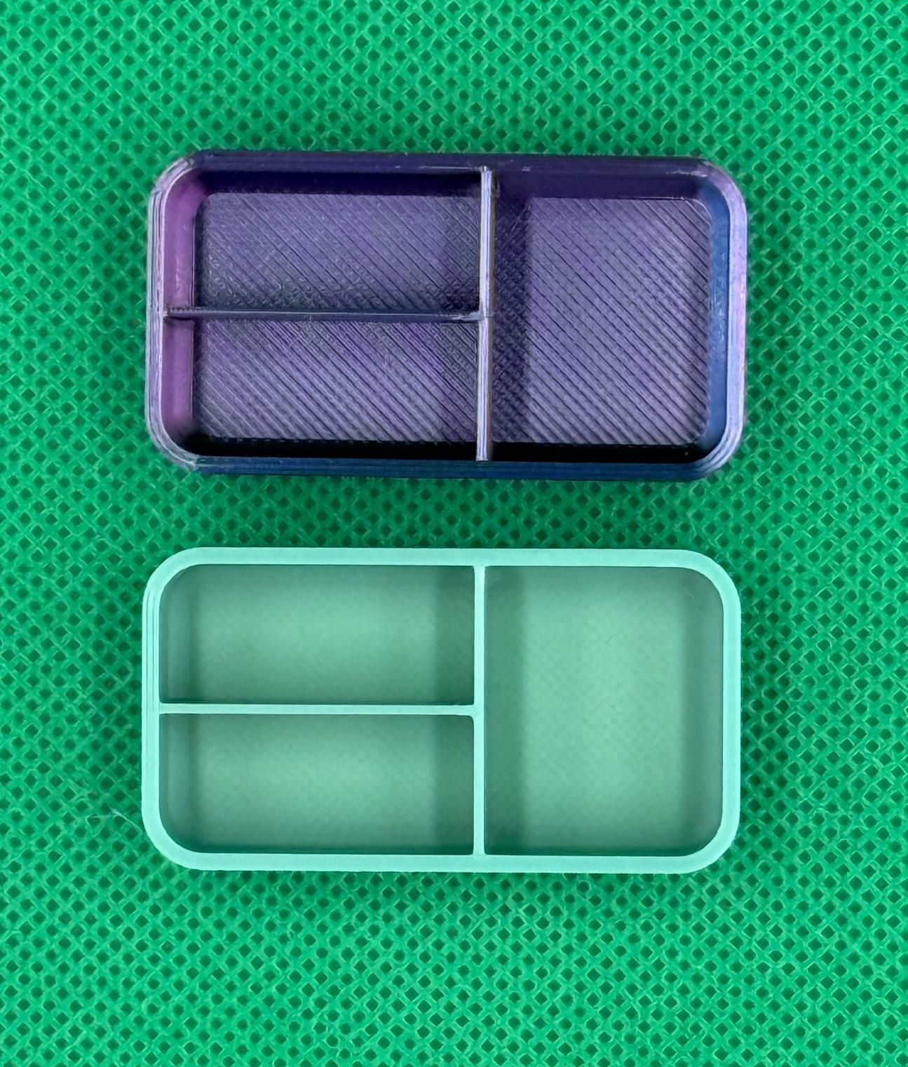 XS Pill Box with Compartments (Slide Lock) | Vitamins | Medications | 2.1” x 1.25” x 0.7”