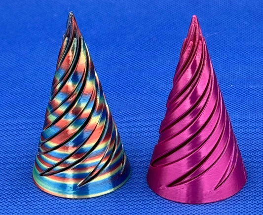 Fidget Toy | 3D Printed | Dynamic Vortex | Spiral | Passthrough | Birthday Gift | Stress Relief | Height ≈ 3” Tall