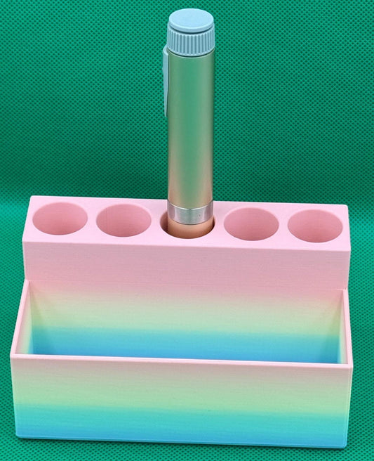 V2 Injector Pen Stand | 5-Slots | Swab Storage | Desk Organizer Stand for Peptide Injection Pens