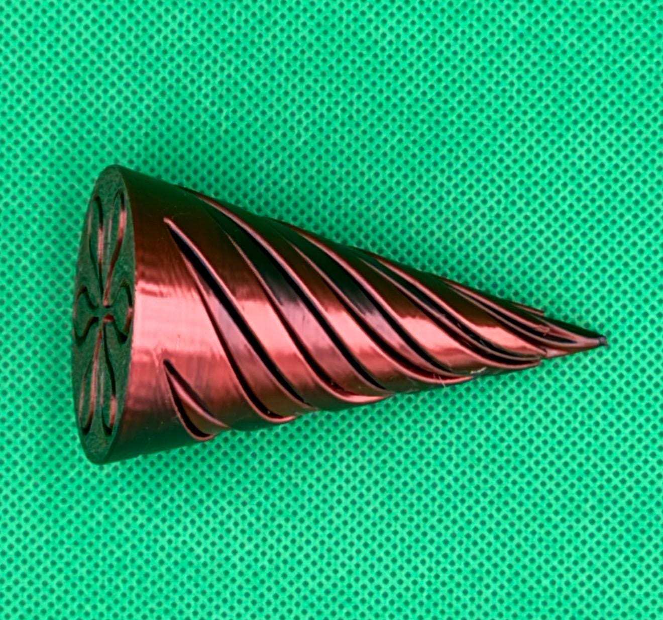 Fidget Toy | 3D Printed | Dynamic Vortex | Spiral | Passthrough | Birthday Gift | Stress Relief | Height ≈ 3” Tall