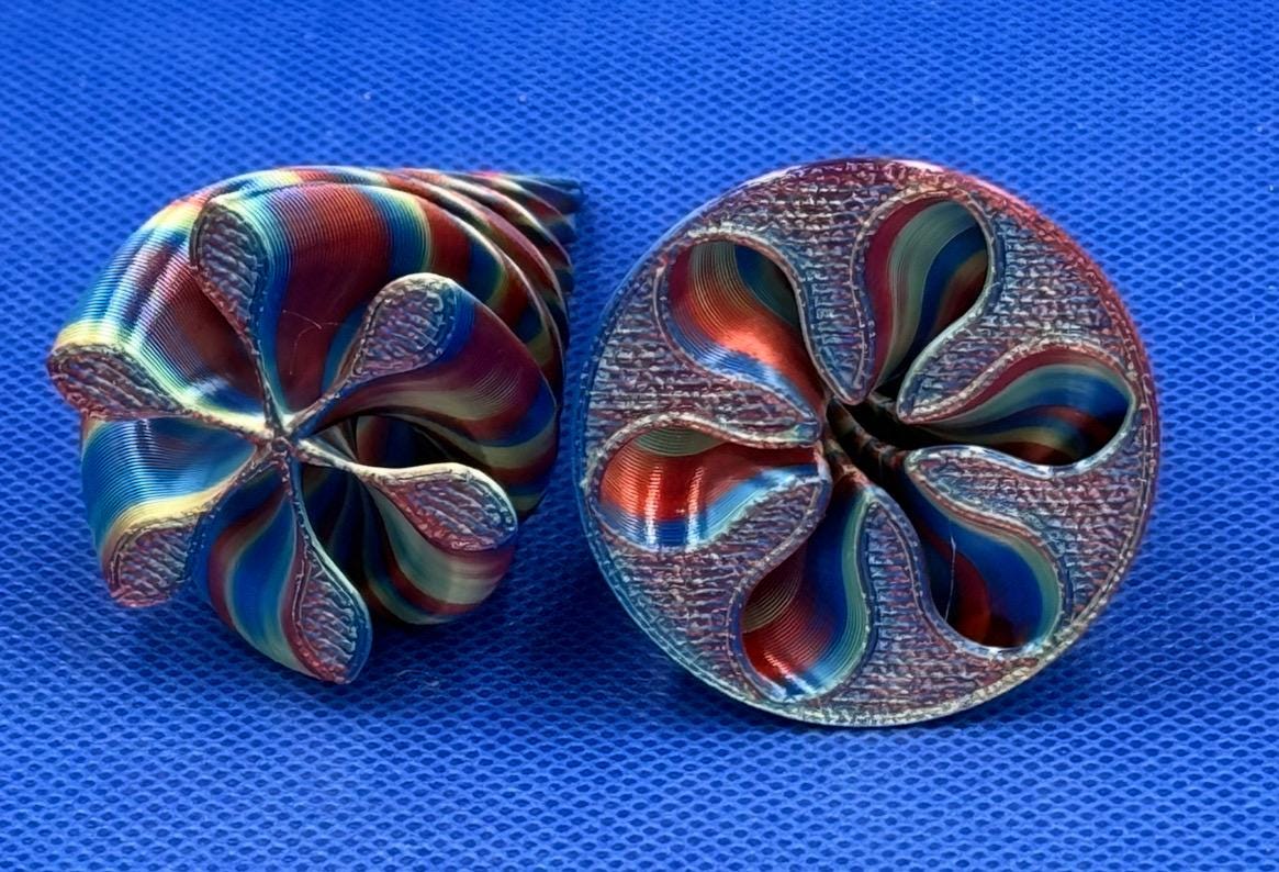 Fidget Toy | 3D Printed | Dynamic Vortex | Spiral | Passthrough | Birthday Gift | Stress Relief | Height ≈ 3” Tall