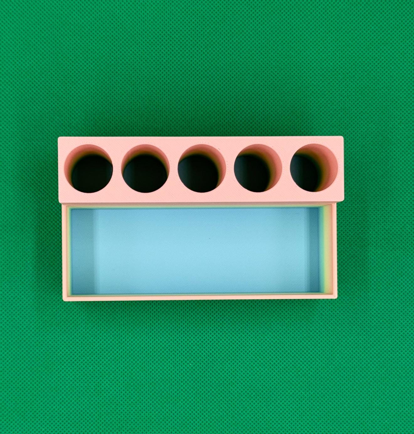 V2 Injector Pen Stand | 5-Slots | Swab Storage | Desk Organizer Stand for Peptide Injection Pens