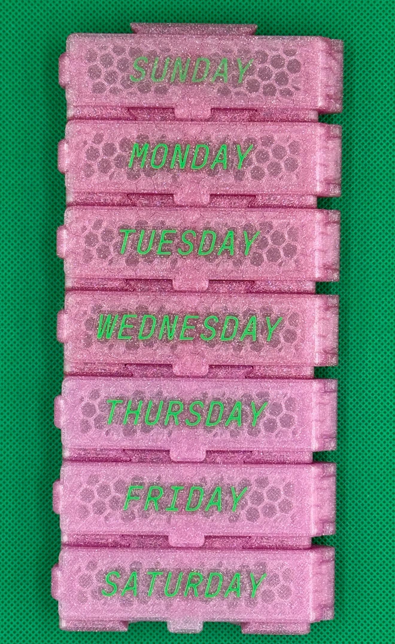 Weekly Pill Organizer | 7 Day Medication | Vitamins | Supplements | Multiple Colors | Modular | Modern Pill Box | Detachable | 3D Printed