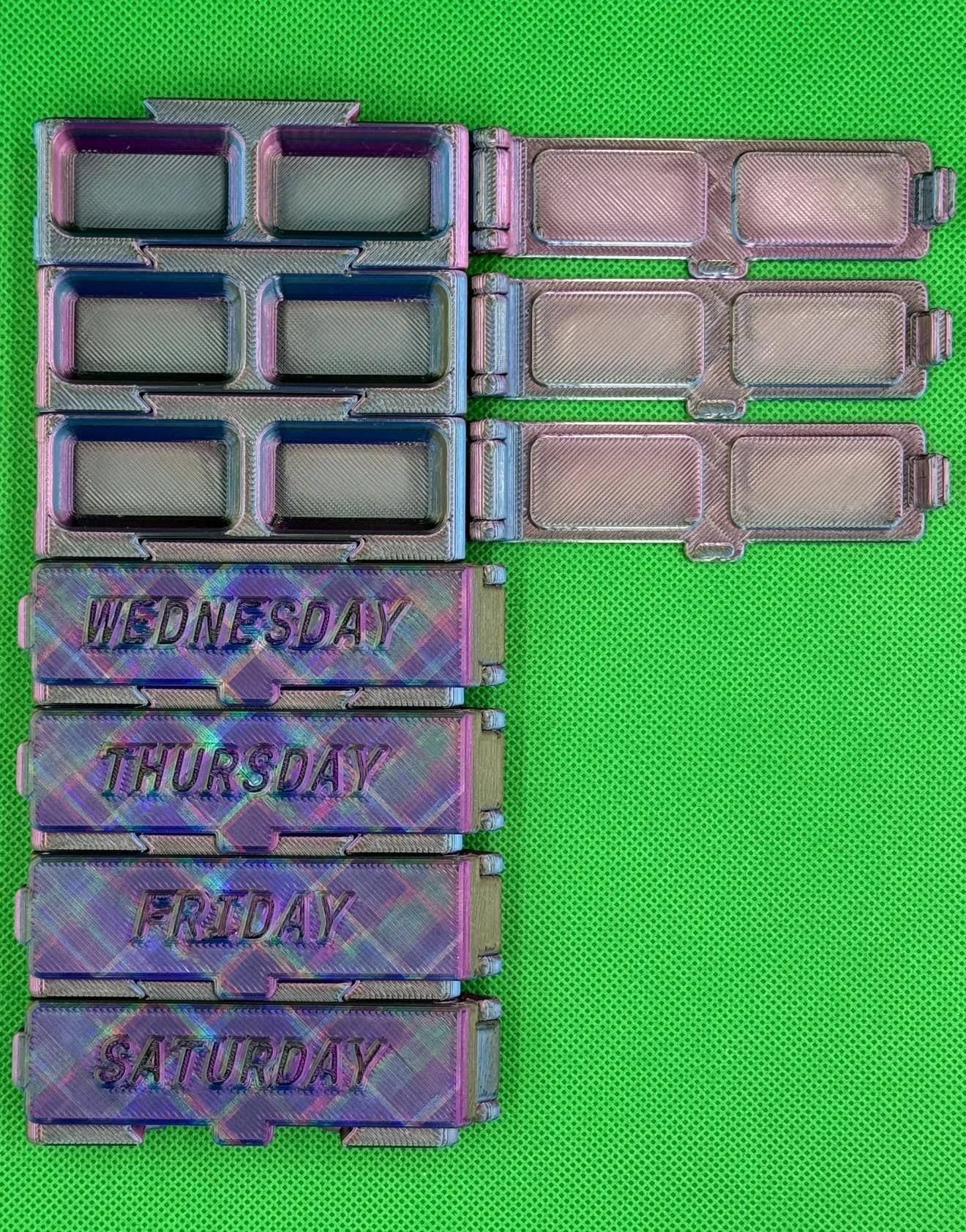 Weekly Pill Organizer | 7 Day Medication | Vitamins | Supplements | Multiple Colors | Modular | Modern Pill Box | Detachable | 3D Printed