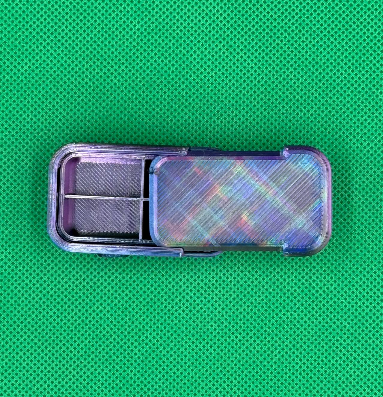 XS Pill Box with Compartments (Slide Lock) | Vitamins | Medications | 2.1” x 1.25” x 0.7”