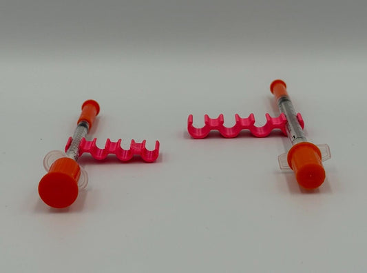 Syringe Clips | 3D Printed | Multiple Sizes | Fits 1mL 30G 0.5” & 0.3cc 31G | Organization | Storage | Grip Accessory for Easy Handling