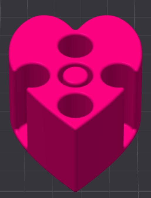 STL File 3ml Cartridge Holder with Purging Station | Heart-Shaped | Instant Download CAD File For 3D Printing
