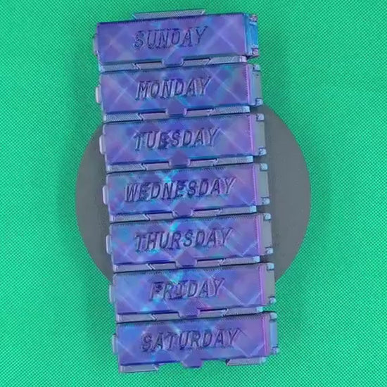 Weekly Pill Organizer | 7 Day Medication | Vitamins | Supplements | Multiple Colors | Modular | Modern Pill Box | Detachable | 3D Printed